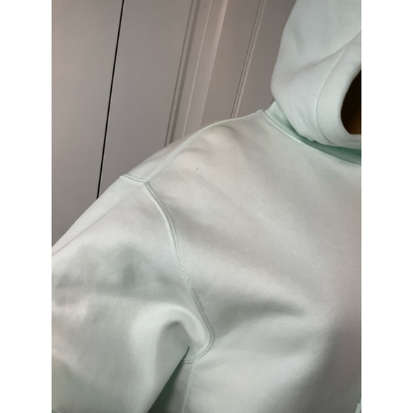 Nike Womens Hoodie Sz Lg Green Embroidered Logo Kangaroo Pocket Outdoor Gorpcore - Picture 6 of 13